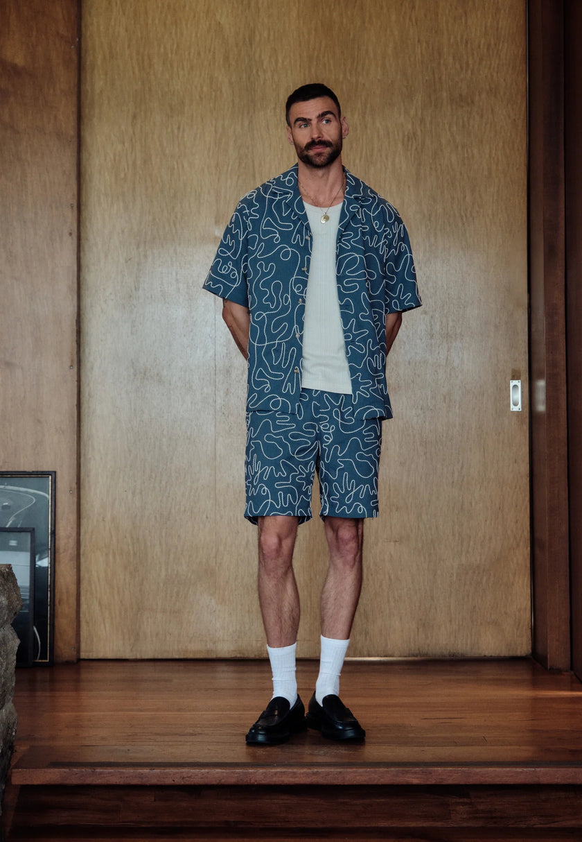 Dstrezzed Leo Resort Shirt Blue Fusion