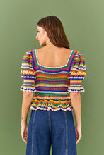 Load image into Gallery viewer, Farm Rio Multi Stitches Crochet Blouse
