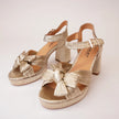 Bresley Sam Platform Heels Soft Gold Bow