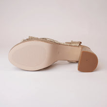 Load image into Gallery viewer, Bresley Sam Platform Heels Soft Gold Bow
