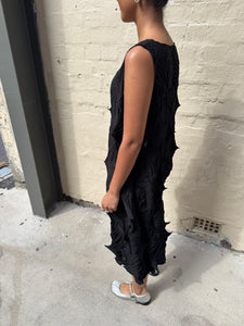Indulge Me CLO113 Sleeveless Twist Pleat Dress Black