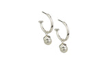 Tiger Tree EKJ6433S Silver Hoop & Pearl Earrings