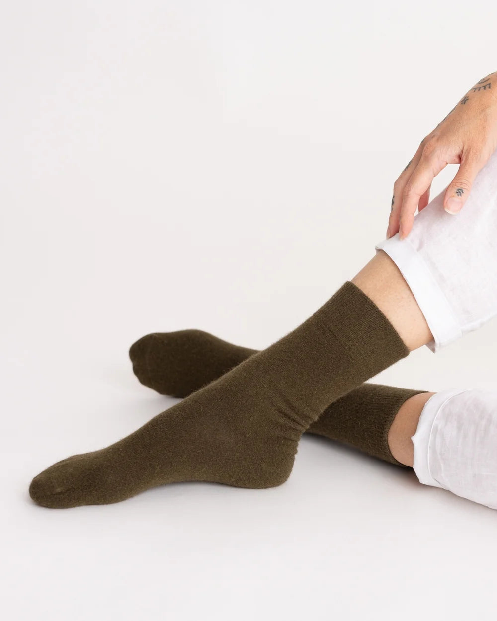 Nooan Hamilton Possum Merino Wool Socks Military Olive