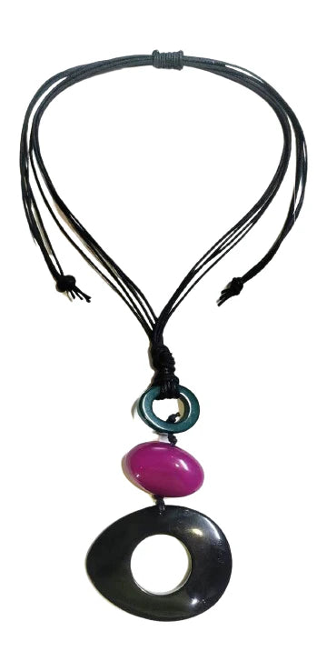 Cinnamon Creations 34757b Necklace Black/Green/Purple