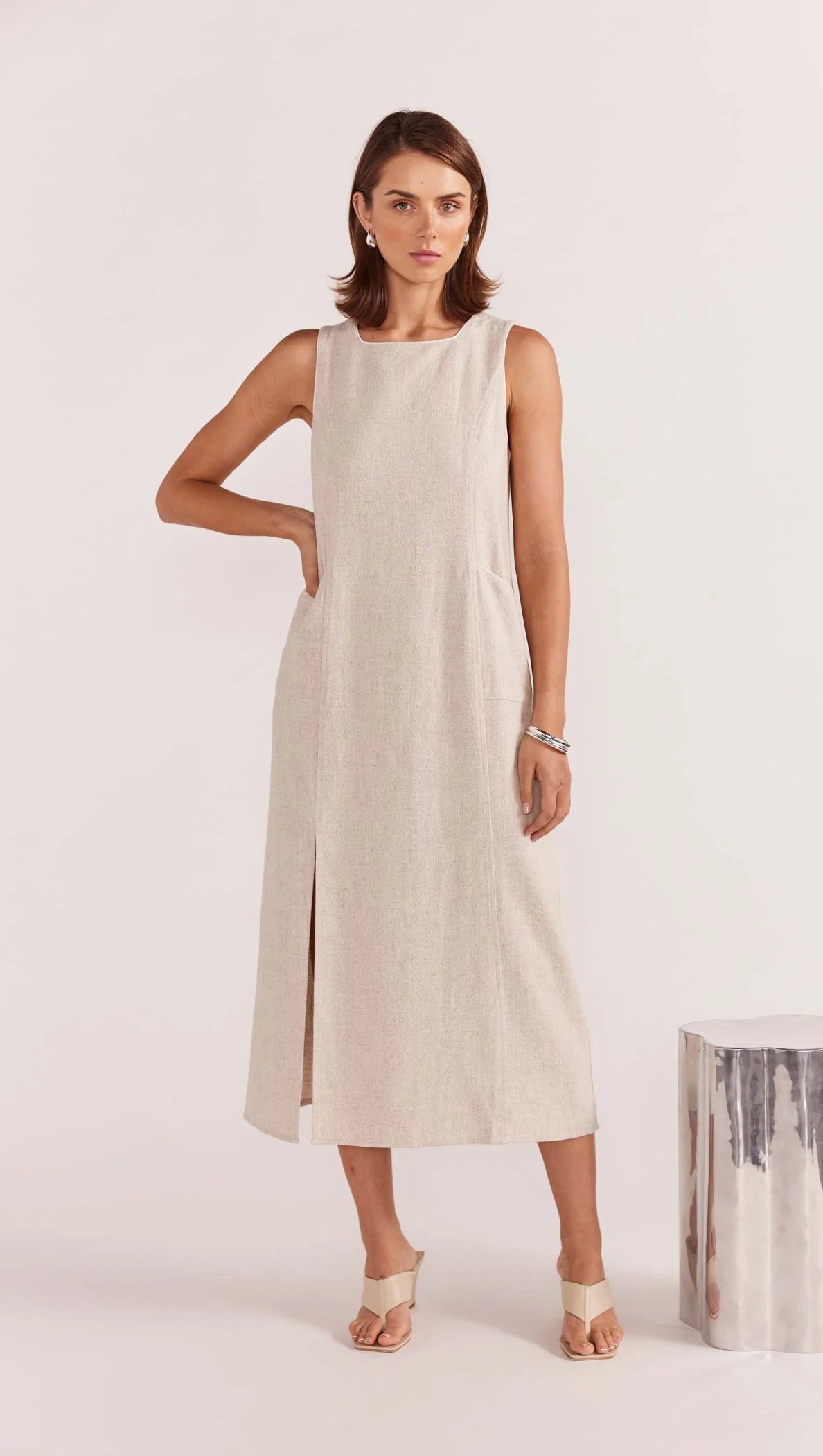 Staple The Label Alba Midi Dress Natural-Marle