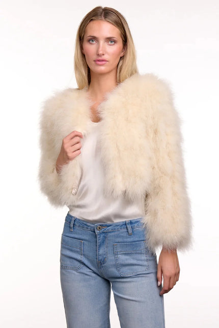 365 Days Feather Bolero Chalk