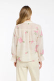 365 Days Tess Floral Top Ecru/Pink Embroidery