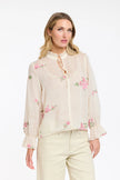 365 Days Tess Floral Top Ecru/Pink Embroidery