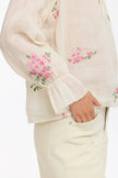 365 Days Tess Floral Top Ecru/Pink Embroidery