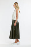 365 Days Updated Dakota PU Skirt Khaki