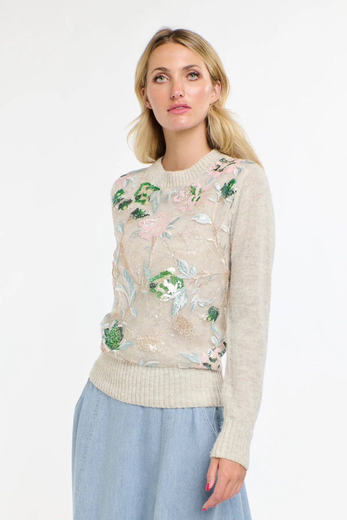 365 Days Lola Sequin Knit Natural
