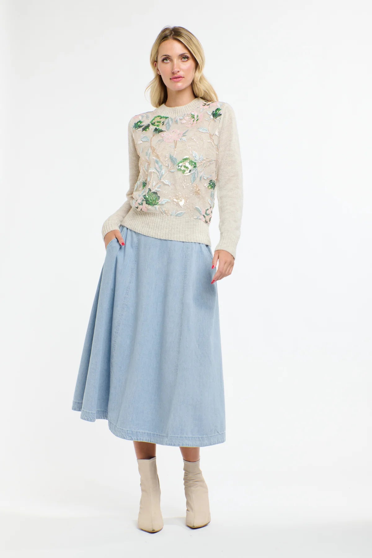 365 Days Lola Sequin Knit Natural