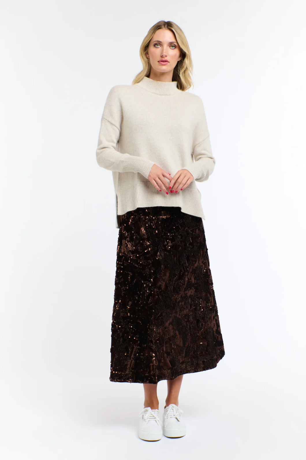 365 Days Sequins Skirt Copper