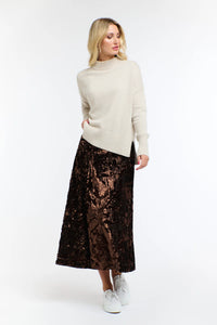 365 Days Sequins Skirt Copper