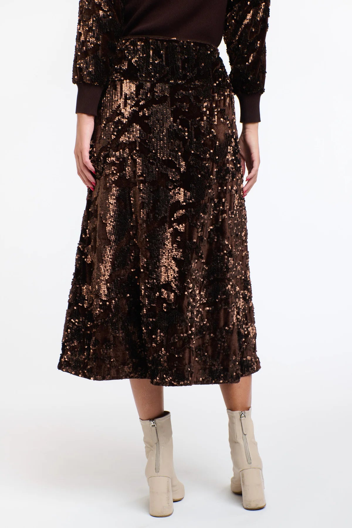 365 Days Sequins Skirt Copper