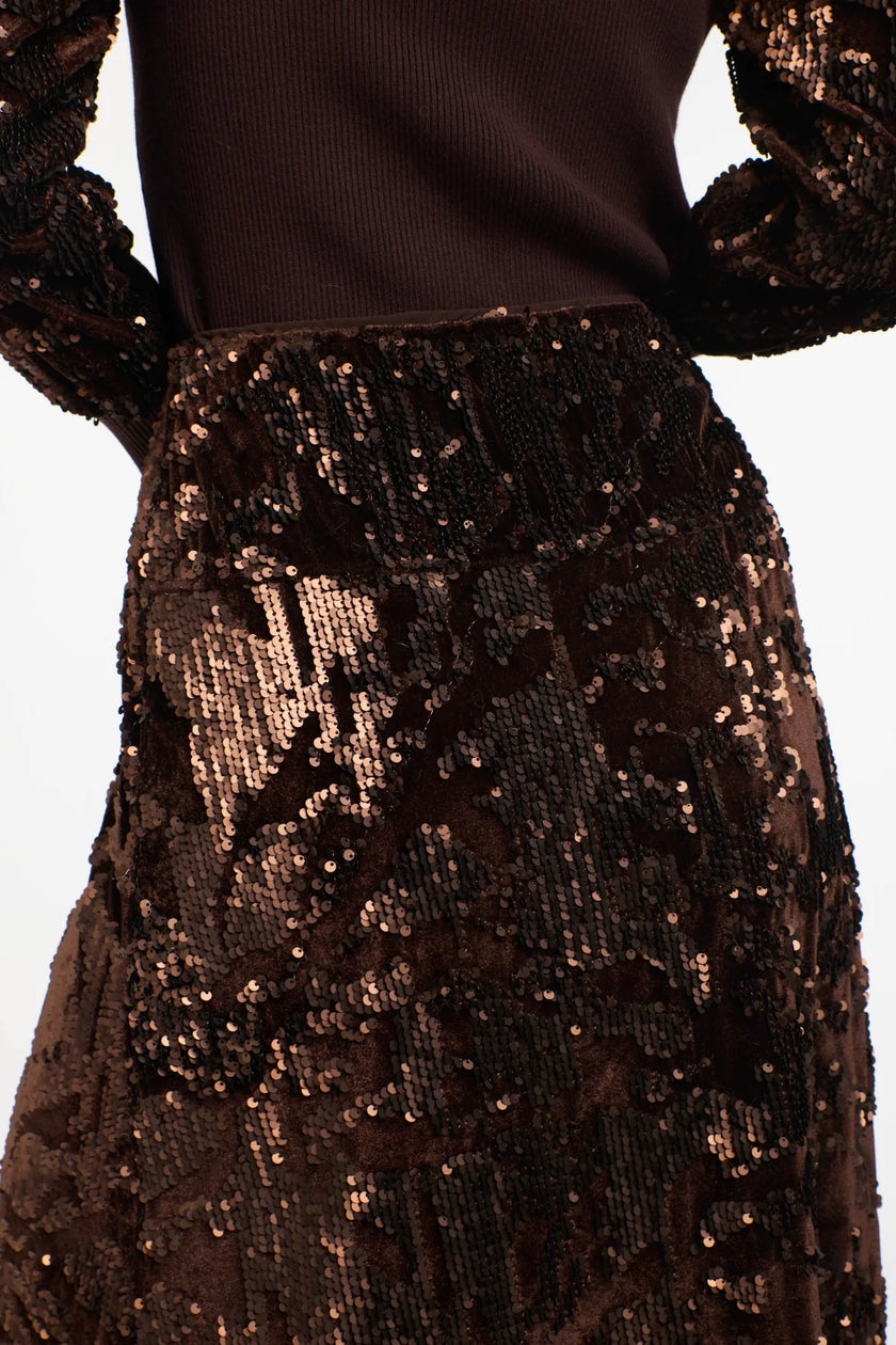 365 Days Sequins Skirt Copper