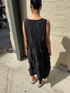 Indulge Me CLO113 Sleeveless Twist Pleat Dress Black