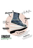 Dogo Vegan Leather Lace Up Boots Vincent Van Gogh/Starry Night Collage Muse