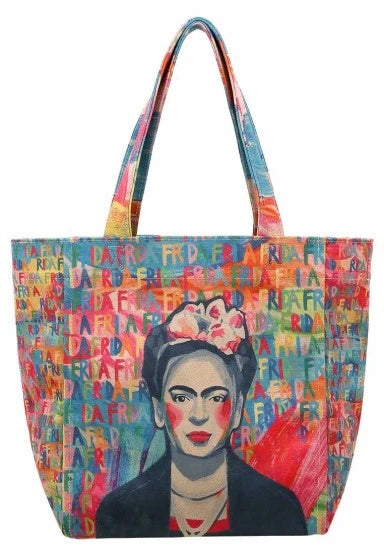 Dogo Vegan Leather Large Tote Bag Frida Kahlo in Letters Design
