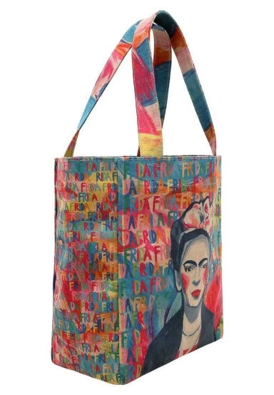 Dogo Vegan Leather Large Tote Bag Frida Kahlo in Letters Design