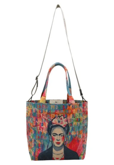 Dogo Vegan Leather Large Tote Bag Frida Kahlo in Letters Design