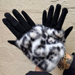 Cinnamon Creations GV1433 Leopard Mock Fur Glove White