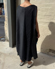Indulge Me CLO104 Pleated Cocoon Dress Black