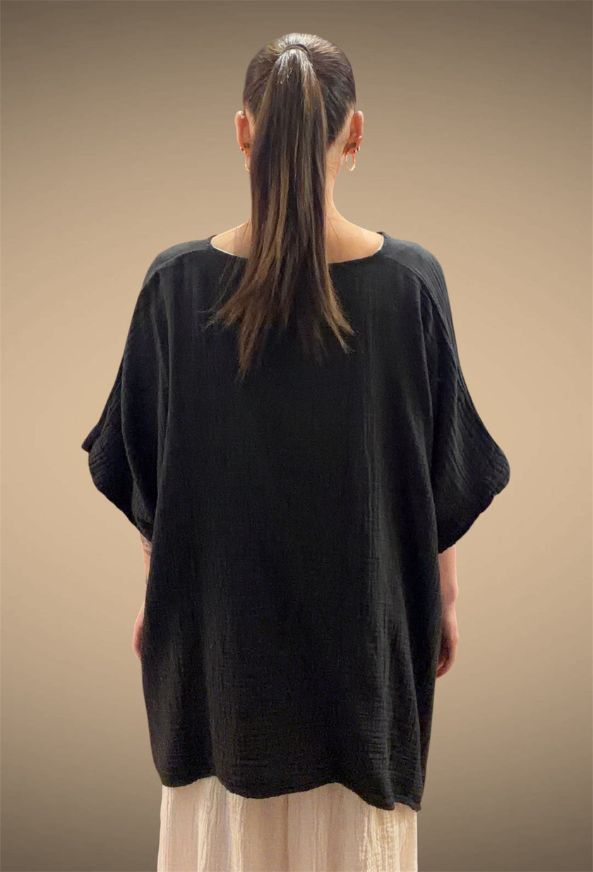 Tibet House LC01 Anjuna Cotton Poncho Black