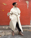 Cinnamon Creations Wool Blend Trenchcoat Beige