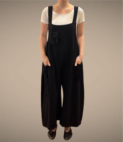 Tibet House AS41 Thick Cotton 3 Pocket Overalls Black