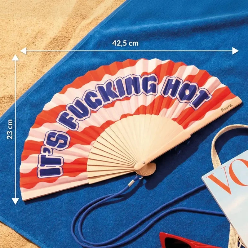 Fisura 'It's F***ing Hot' Hand Fan With Gift Box Waves