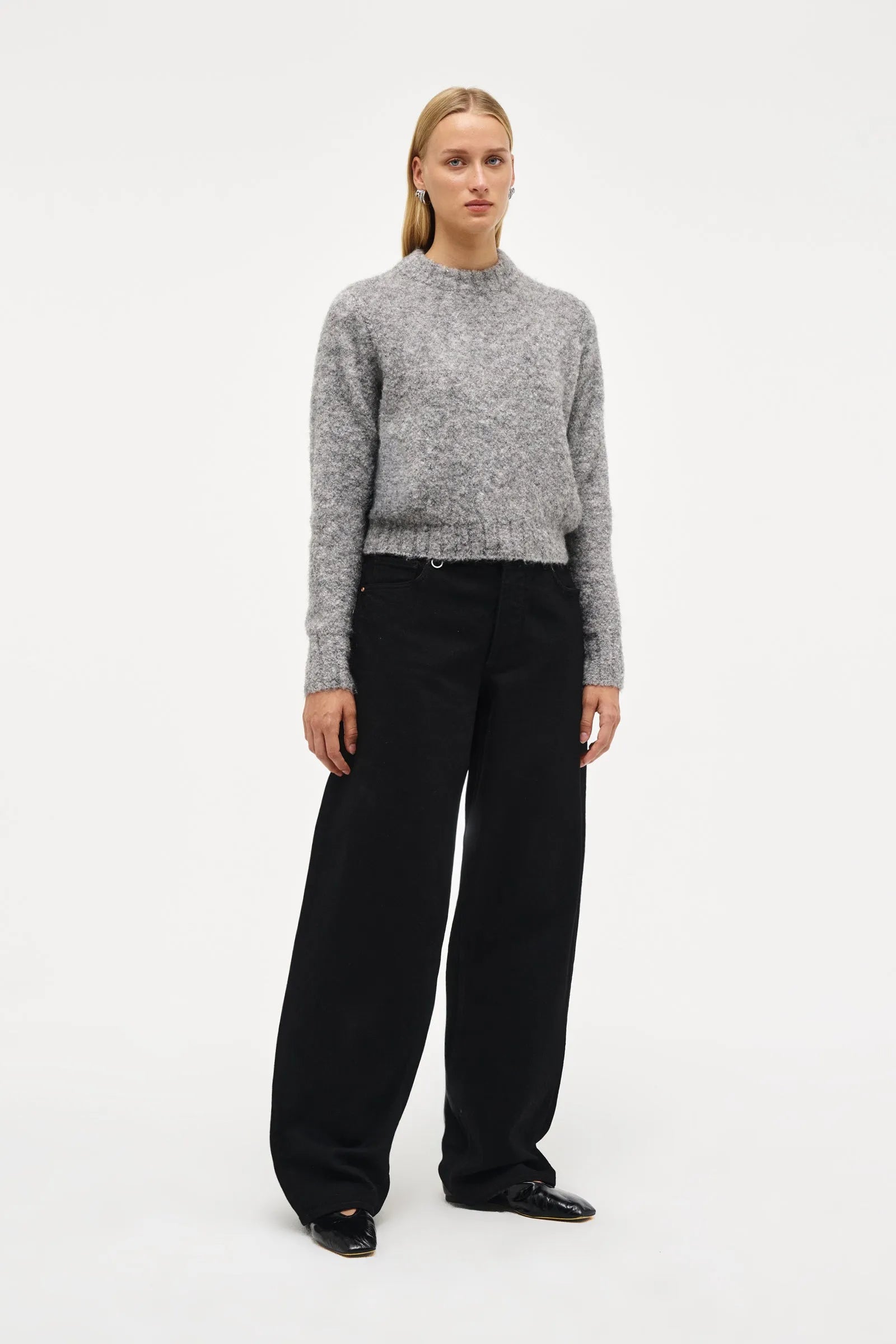 Neuw Denim Boucle Crew Charcoal Marle