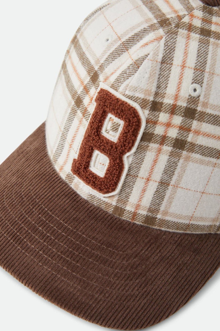 Brixton Big B Adjustable Cap Whitecap Plaid/Brown Corduroy