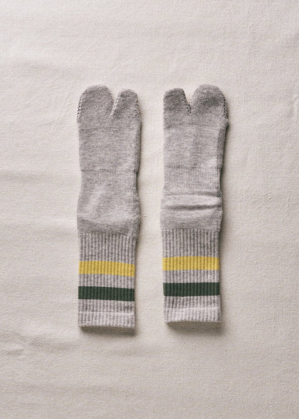 Yahae Organic Cotton Yak Pile Soles Tabi Socks Grey