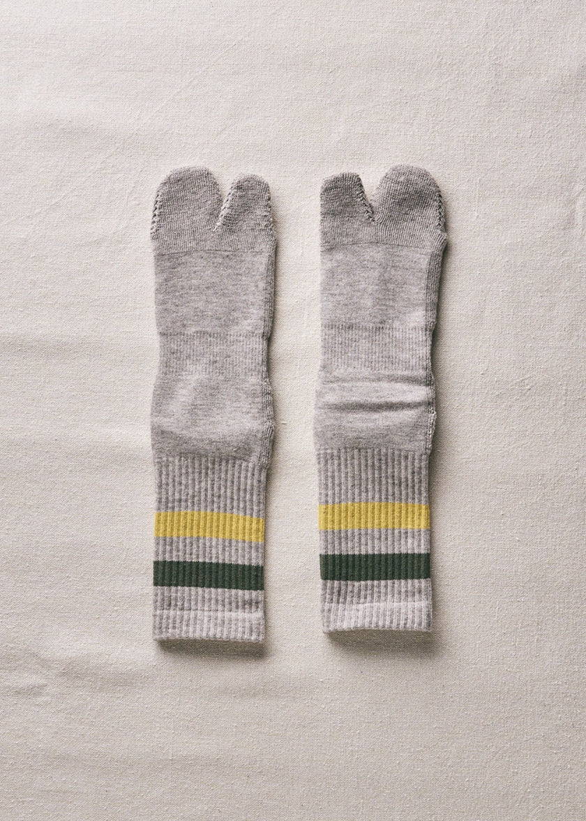 Yahae Organic Cotton Yak Pile Soles Tabi Socks Grey