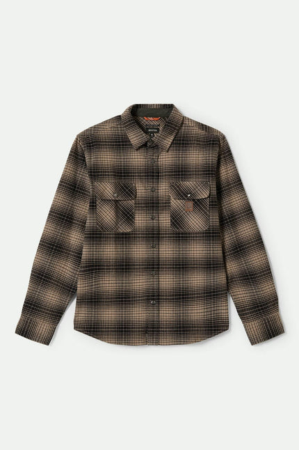 Brixton Builders Bowery Stretch LS Flannel Black/Cinder Grey