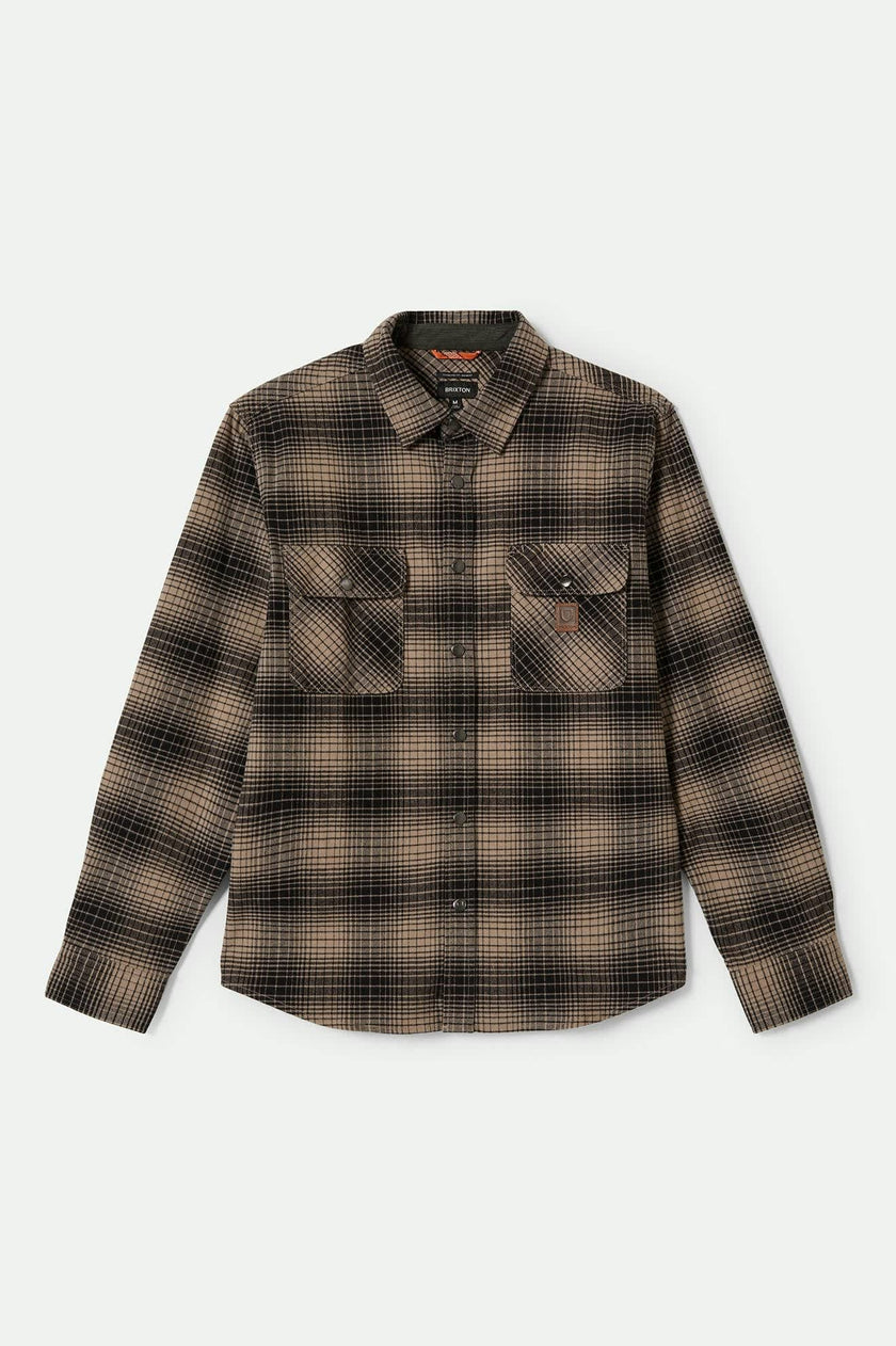 Brixton Builders Bowery Stretch LS Flannel Black/Cinder Grey