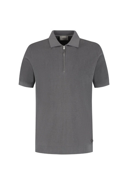 Dstrezzed Silas Zip Polo Dark Gray