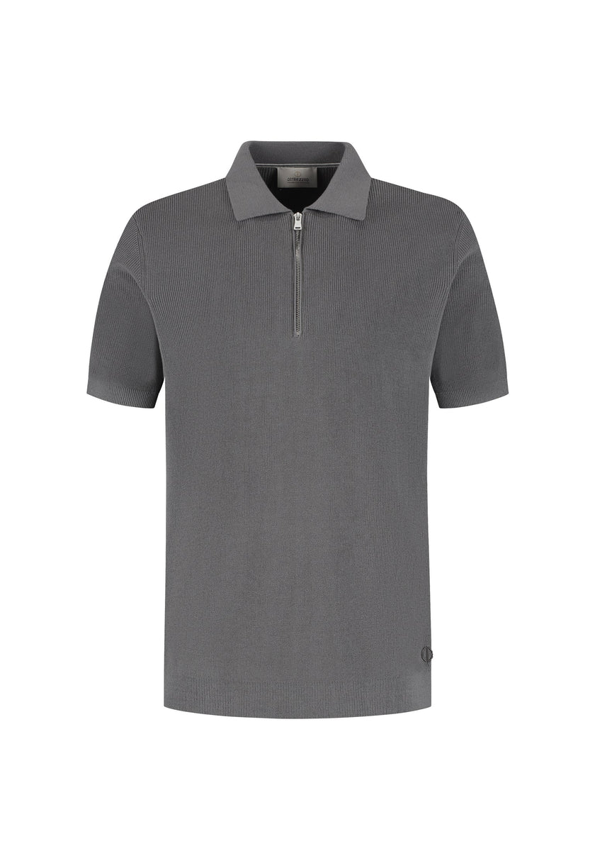 Dstrezzed Silas Zip Polo Dark Gray