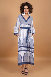 Anannasa Jaipur V Neck Dress