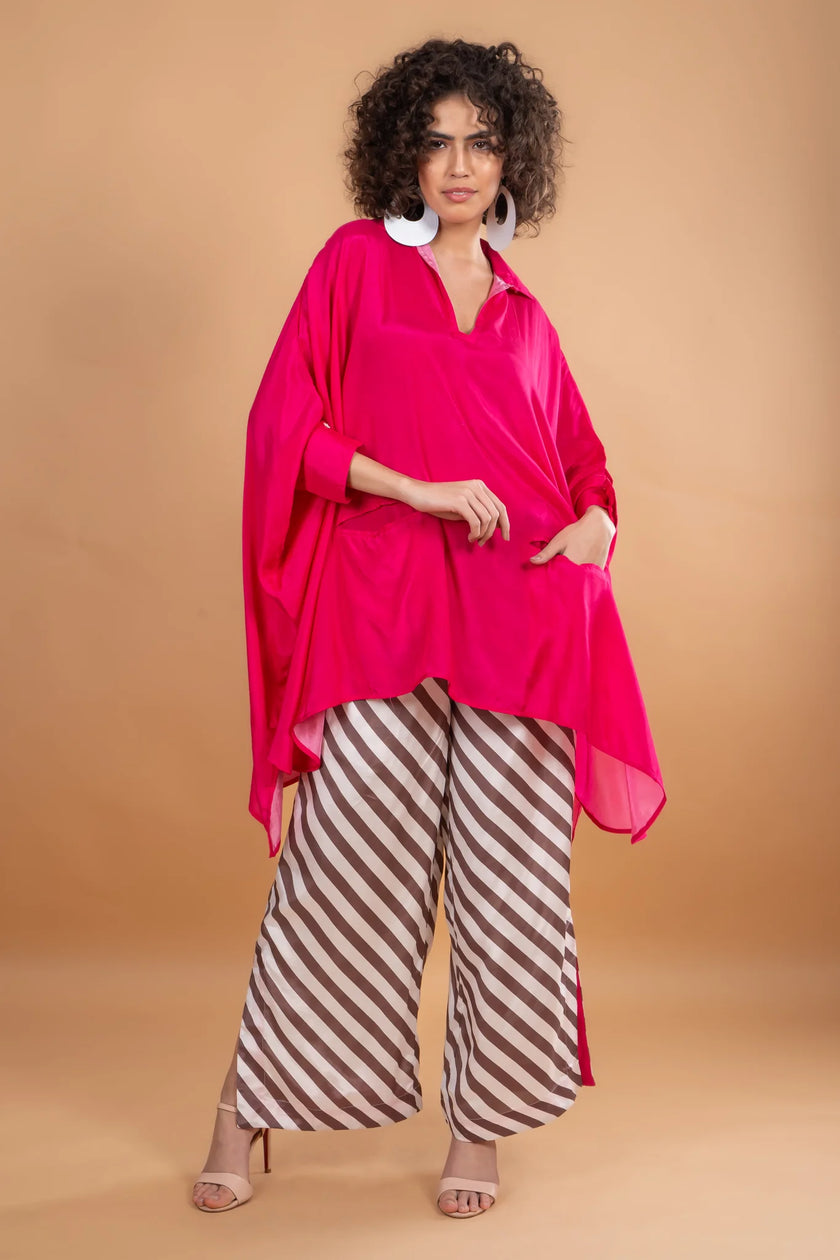 Anannasa Solid Easy Top Pink