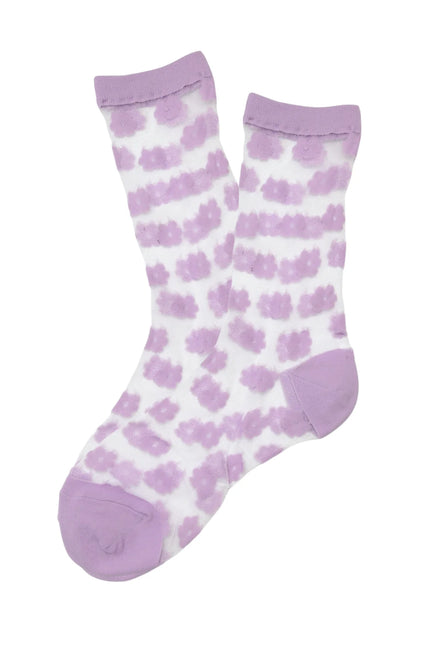 Olga De Polga Posie Netting Socks Lavender