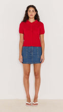 Load image into Gallery viewer, MINKPINK Lila Pointelle Knit Tee Red
