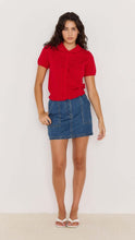 Load image into Gallery viewer, MINKPINK Lila Pointelle Knit Tee Red
