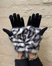 Cinnamon Creations GV1433 Leopard Mock Fur Glove White