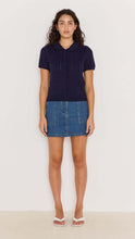 Load image into Gallery viewer, MINKPINK Lila Pointelle Knit Tee Navy
