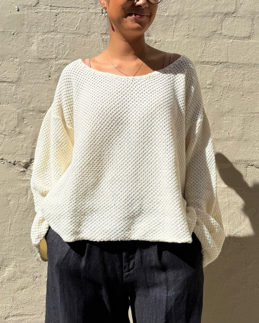 Milkman Waffle Knit Top Cream