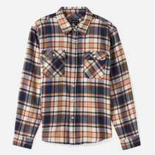 Load image into Gallery viewer, Brixton Bowery L/S Flannel Washed Navy/Barn Red/Off White
