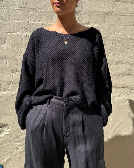 Milkman Waffle Knit Top Black