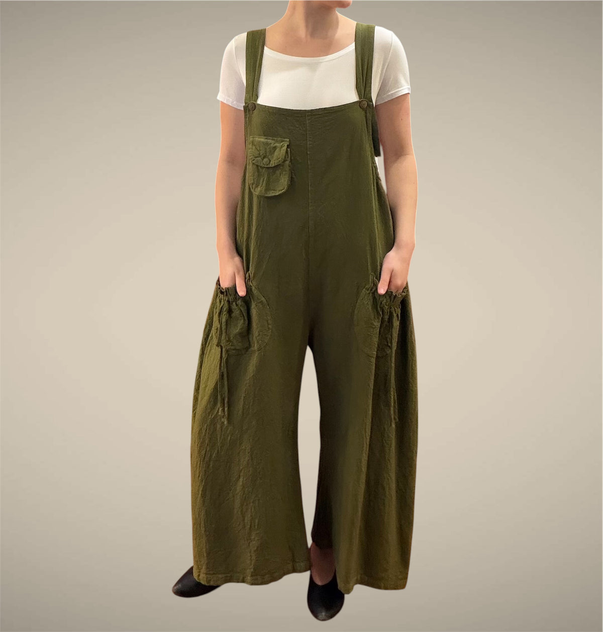 Tibet House AS41 Thick Cotton 3 Pocket Overalls Khaki